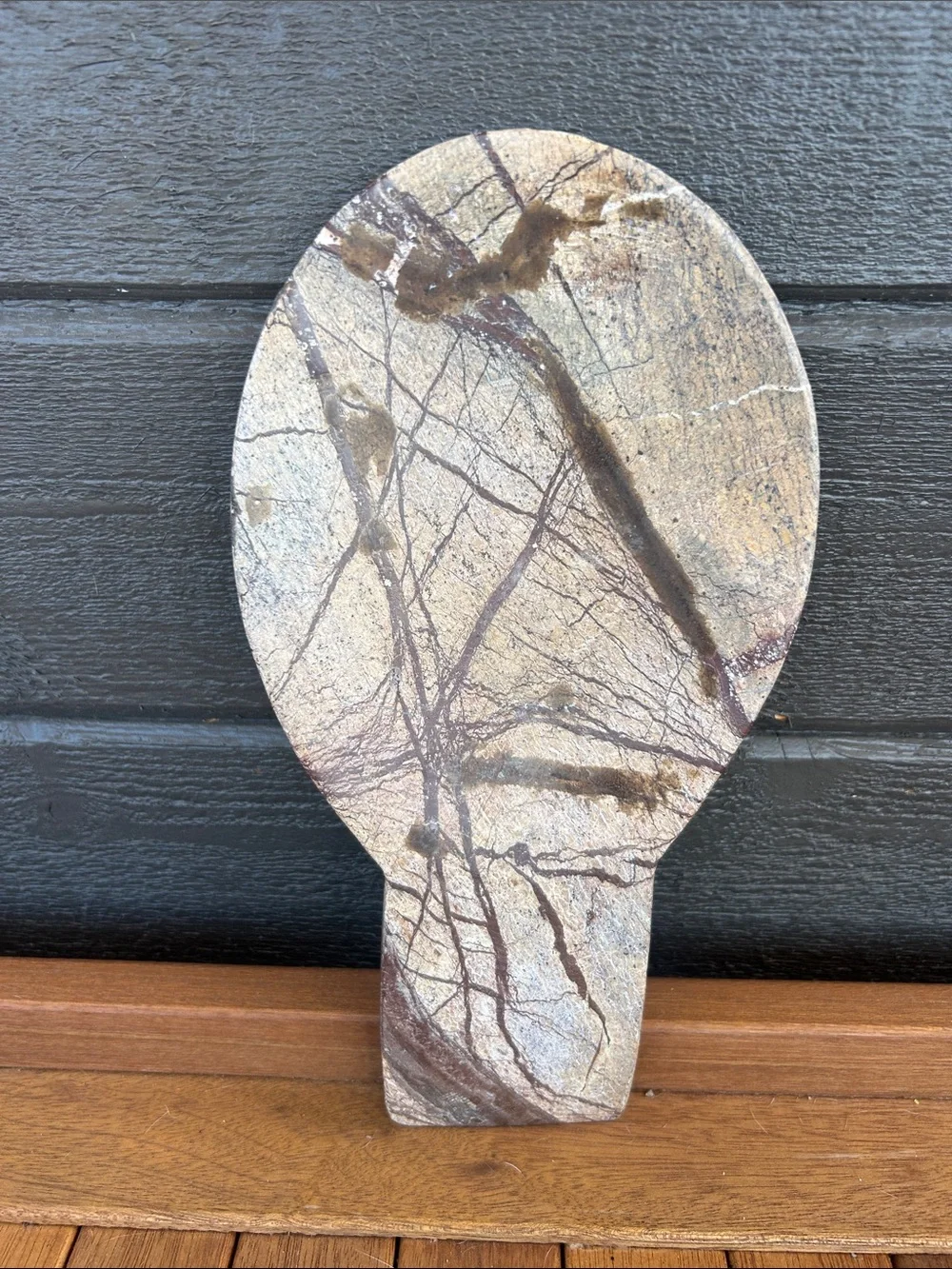 Rainforest Marble Stone Spoonrest - Beige and Brown